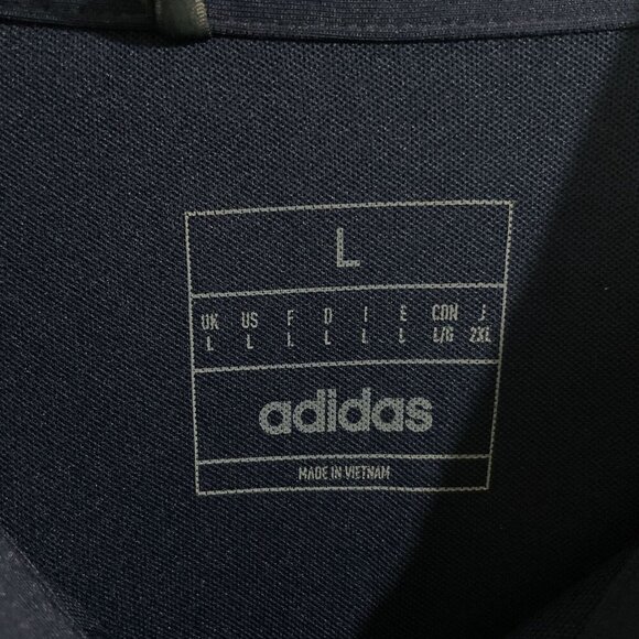 NEW Adidas Mens L Core Chest Stripe Polo Golf Shirt Navy - Picture 5 of 8